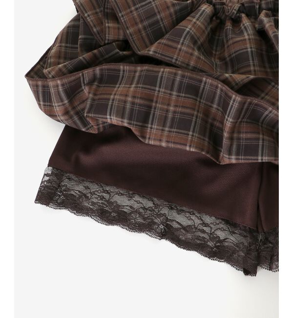  「ウエストリブ裾レースフリルミニスカート」|スカート|