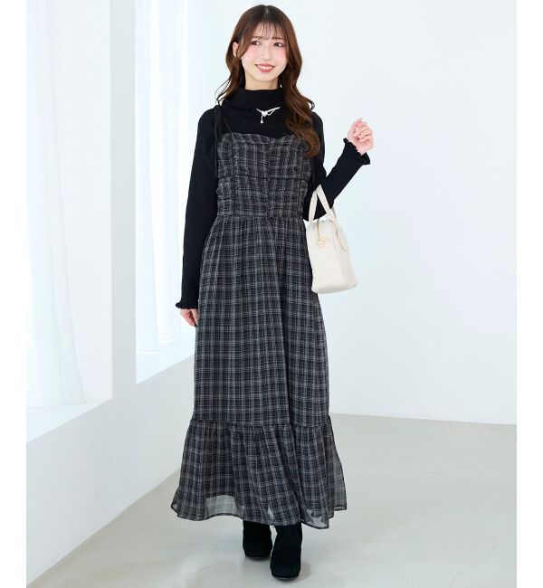  「バイカラーリボンキャミワンピース」|ワンピース|