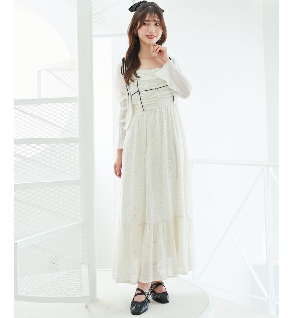  「バイカラーリボンキャミワンピース」|ワンピース|