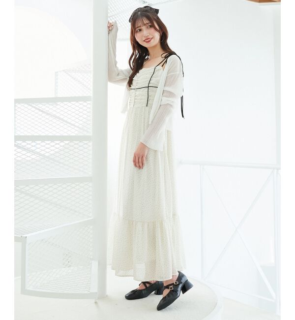  「バイカラーリボンキャミワンピース」|ワンピース|