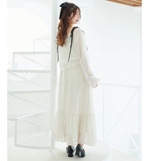  「バイカラーリボンキャミワンピース」|ワンピース|