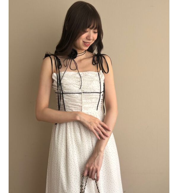  「バイカラーリボンキャミワンピース」|ワンピース|