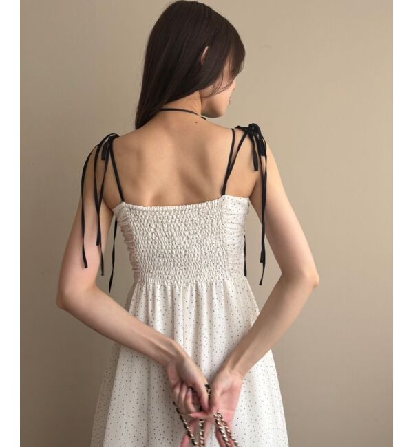  「バイカラーリボンキャミワンピース」|ワンピース|