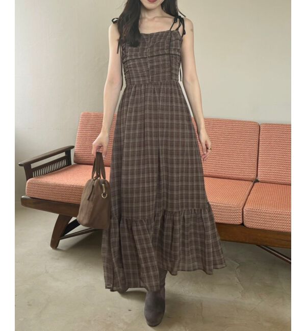  「バイカラーリボンキャミワンピース」|ワンピース|