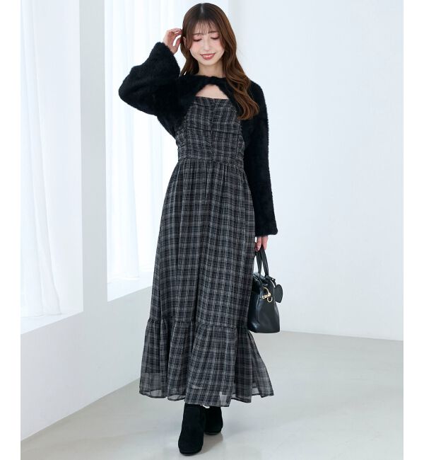  「バイカラーリボンキャミワンピース」|ワンピース|