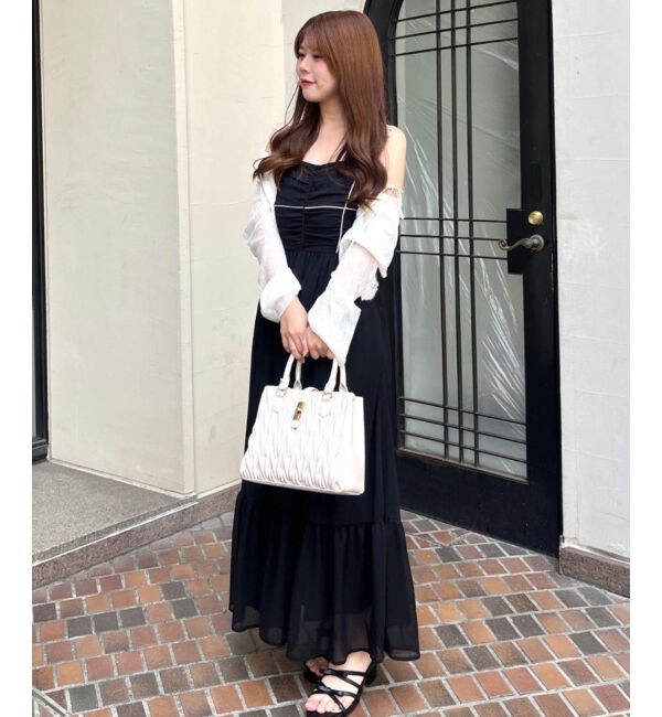  「バイカラーリボンキャミワンピース」|ワンピース|