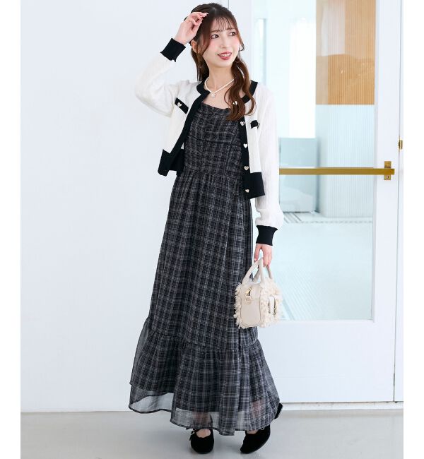  「バイカラーリボンキャミワンピース」|ワンピース|