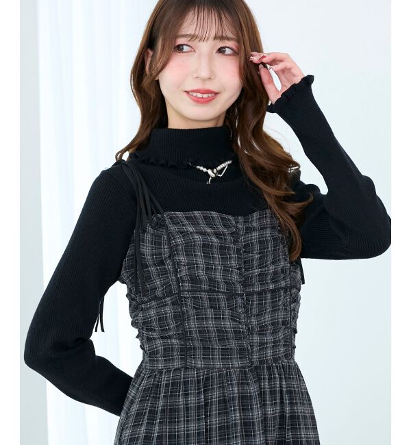  「バイカラーリボンキャミワンピース」|ワンピース|