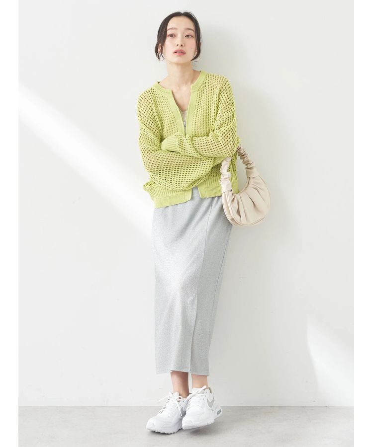 earth music&ecology「メッシュジップカーディガン」|カーディガン|