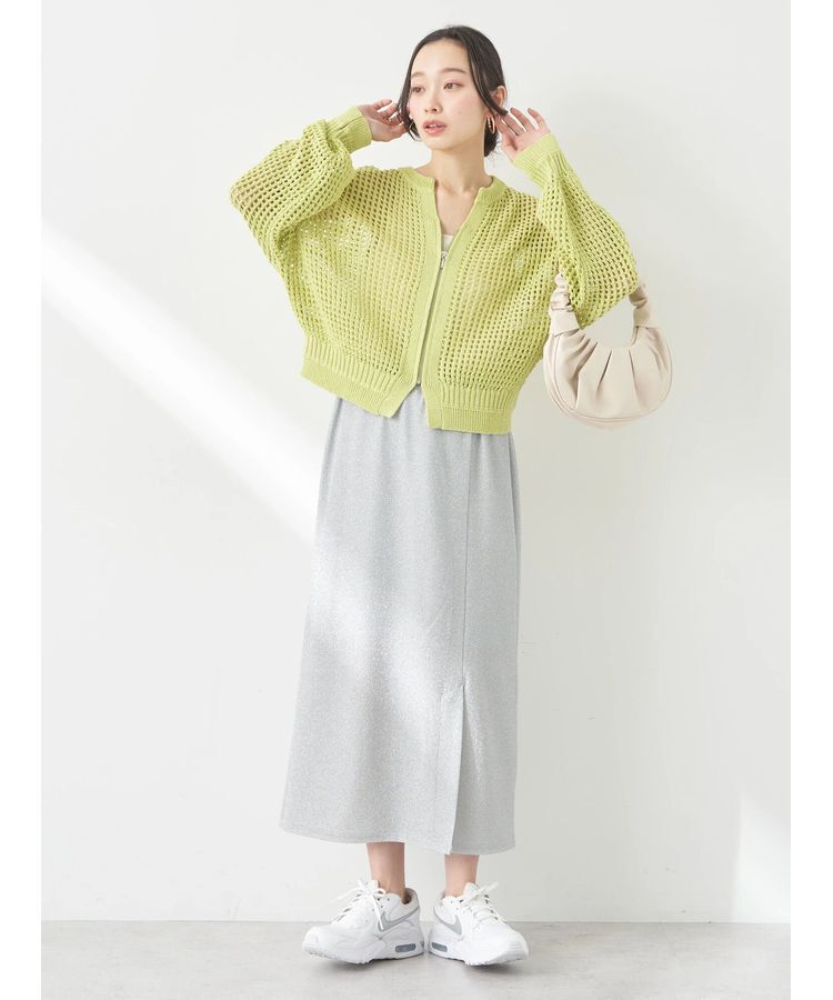 earth music&ecology「メッシュジップカーディガン」|カーディガン|