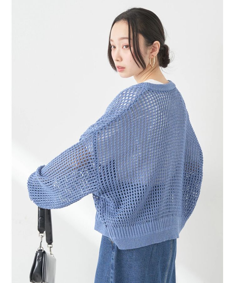 earth music&ecology「メッシュジップカーディガン」|カーディガン|