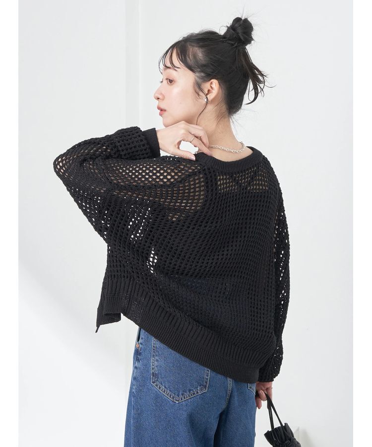 earth music&ecology「メッシュジップカーディガン」|カーディガン|