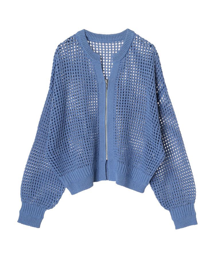 earth music&ecology「メッシュジップカーディガン」|カーディガン|