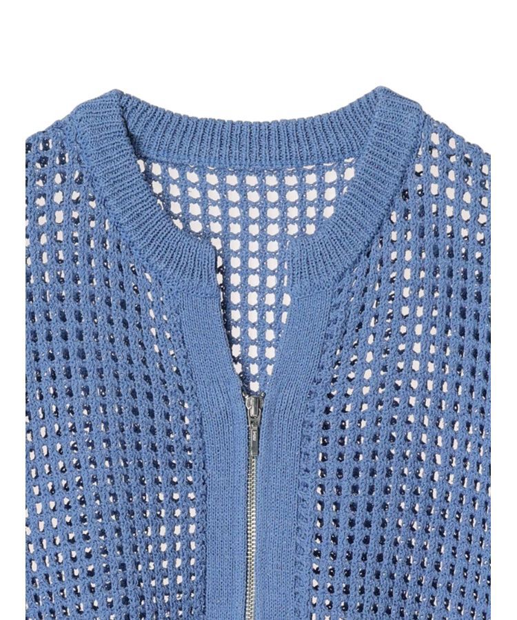 earth music&ecology「メッシュジップカーディガン」|カーディガン|