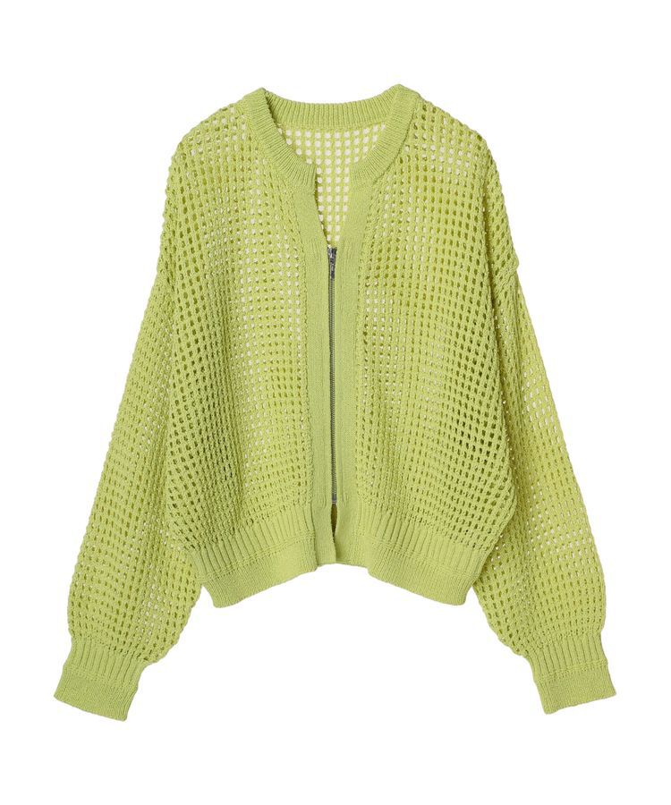 earth music&ecology「メッシュジップカーディガン」|カーディガン|