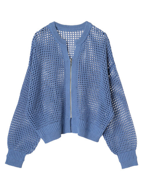 earth music&ecology「メッシュジップカーディガン」|カーディガン|