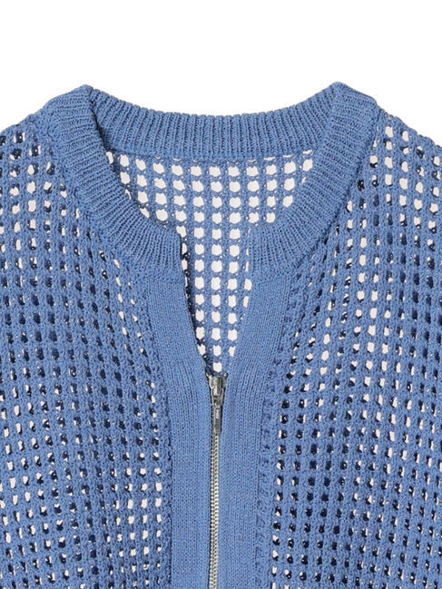 earth music&ecology「メッシュジップカーディガン」|カーディガン|