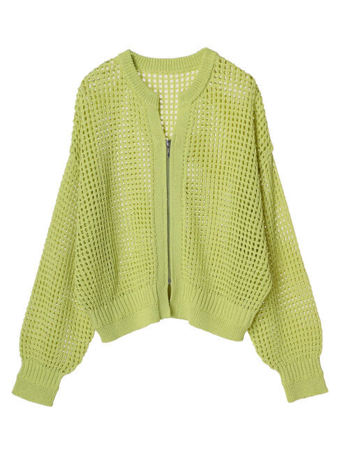 earth music&ecology「メッシュジップカーディガン」|カーディガン|