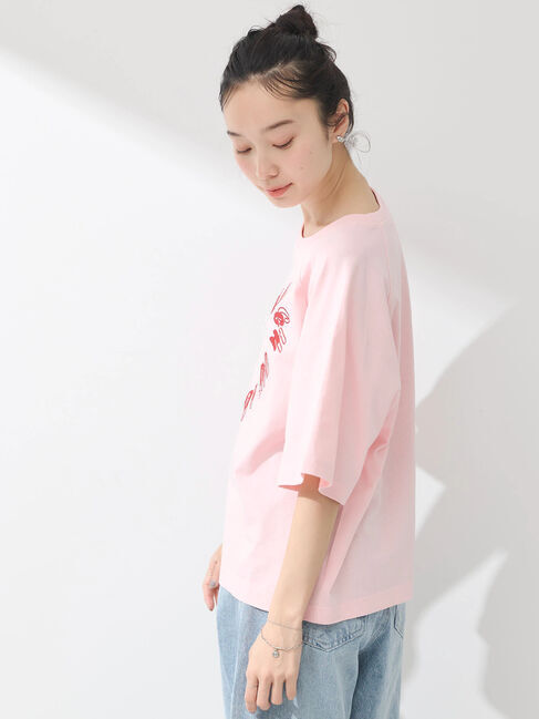 earth music&ecology「ラメ刺繍ハートロゴT」|Tシャツ・カットソー|