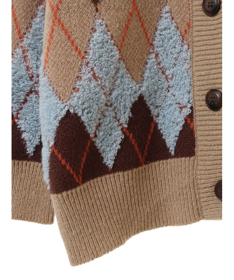 earth music&ecology「ループ編みアーガイルカーディガン」|カーディガン|