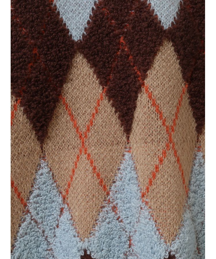 earth music&ecology「ループ編みアーガイルカーディガン」|カーディガン|