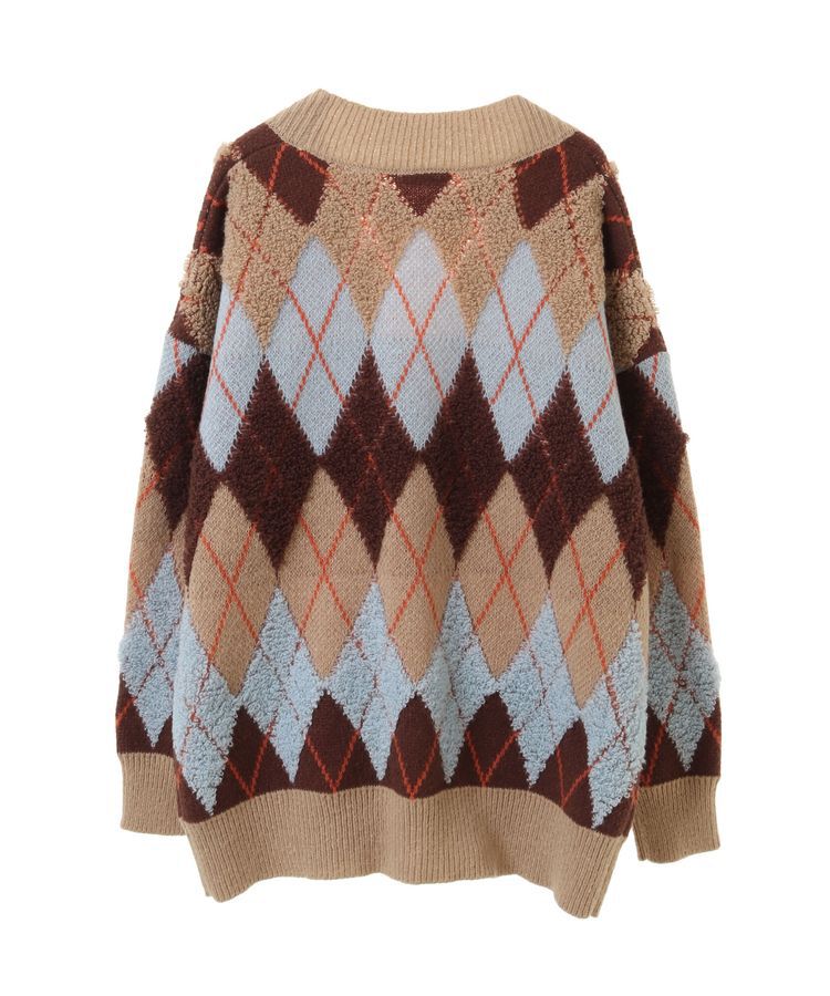 earth music&ecology「ループ編みアーガイルカーディガン」|カーディガン|