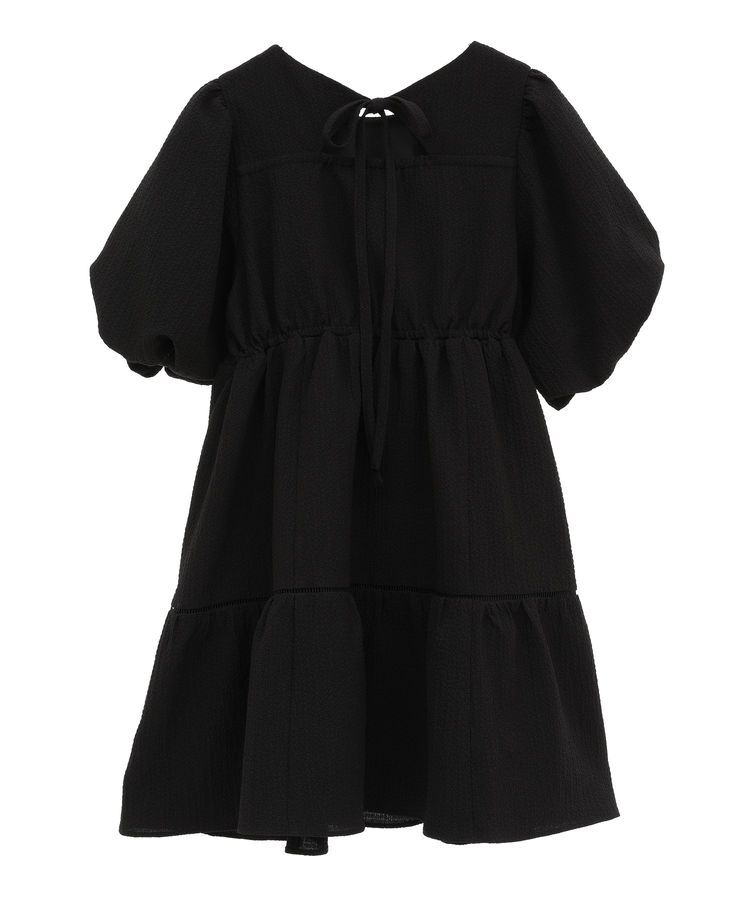 earth music&ecology「バックリボンパフスリーブミニワンピース」|ワンピース|