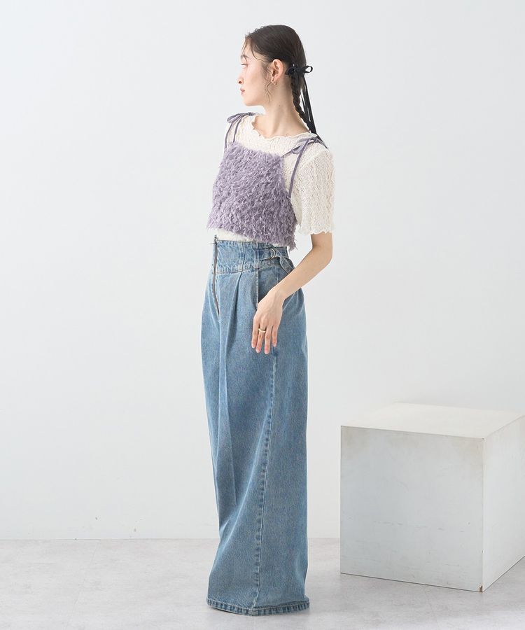 earth music&ecology「【WEB限定】ベロアリボンフェザービスチェ」|ベスト・ジレ|