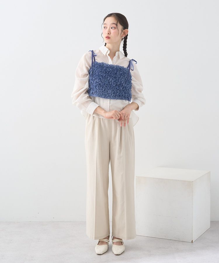 earth music&ecology「【WEB限定】ベロアリボンフェザービスチェ」|ベスト・ジレ|