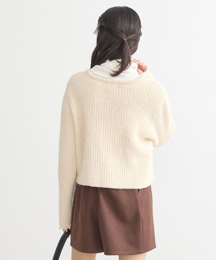 earth music&ecology「【WEB限定】ゴールド釦ショートニットカーディガン」|カーディガン|