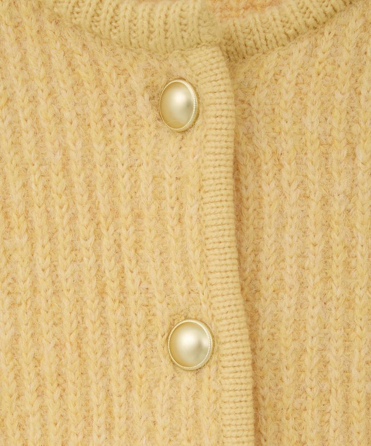 earth music&ecology「【WEB限定】ゴールド釦ショートニットカーディガン」|カーディガン|
