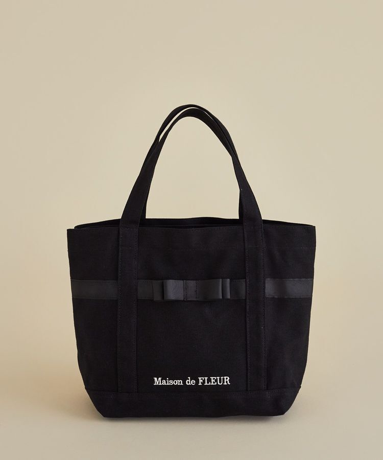 Maison de FLEUR「マルチポケット帆布トートSバッグ」|トートバッグ|ブラック
