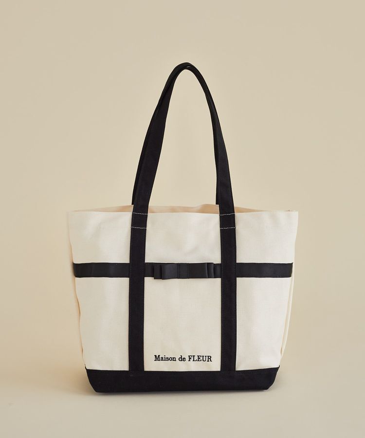 Maison de FLEUR「マルチポケット帆布トートMバッグ」|トートバッグ|アイボリー