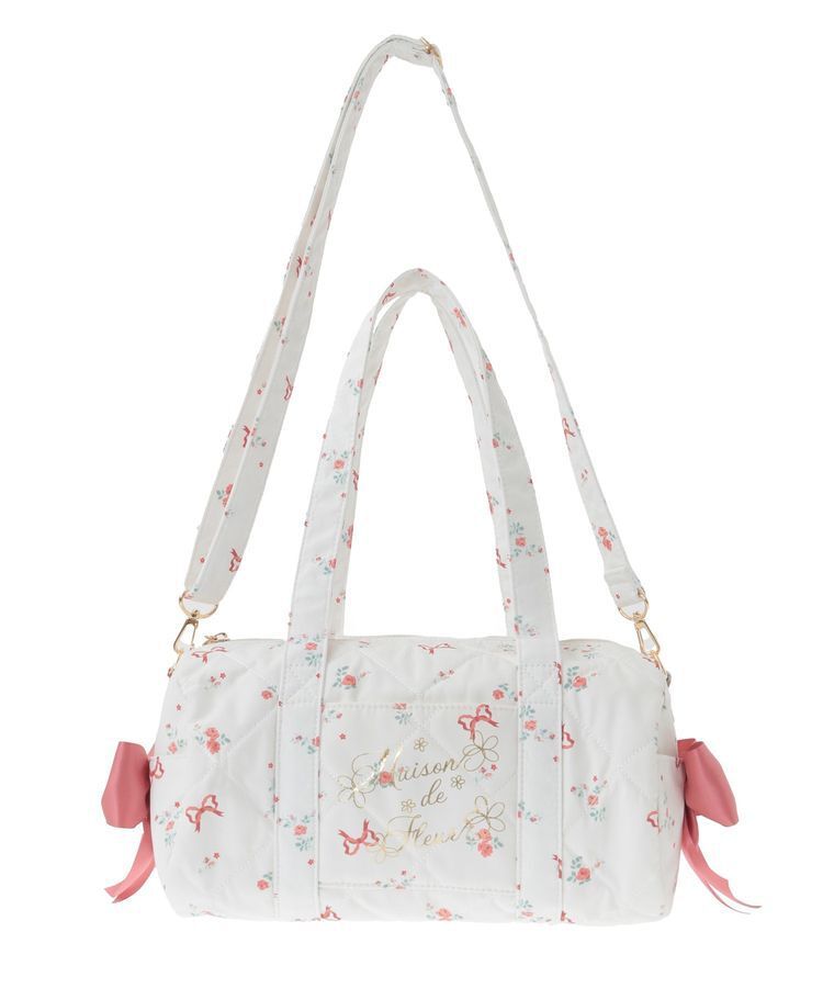 Maison de FLEUR「フラワーリボンプリント2Wayボストンバッグ」|トートバッグ|