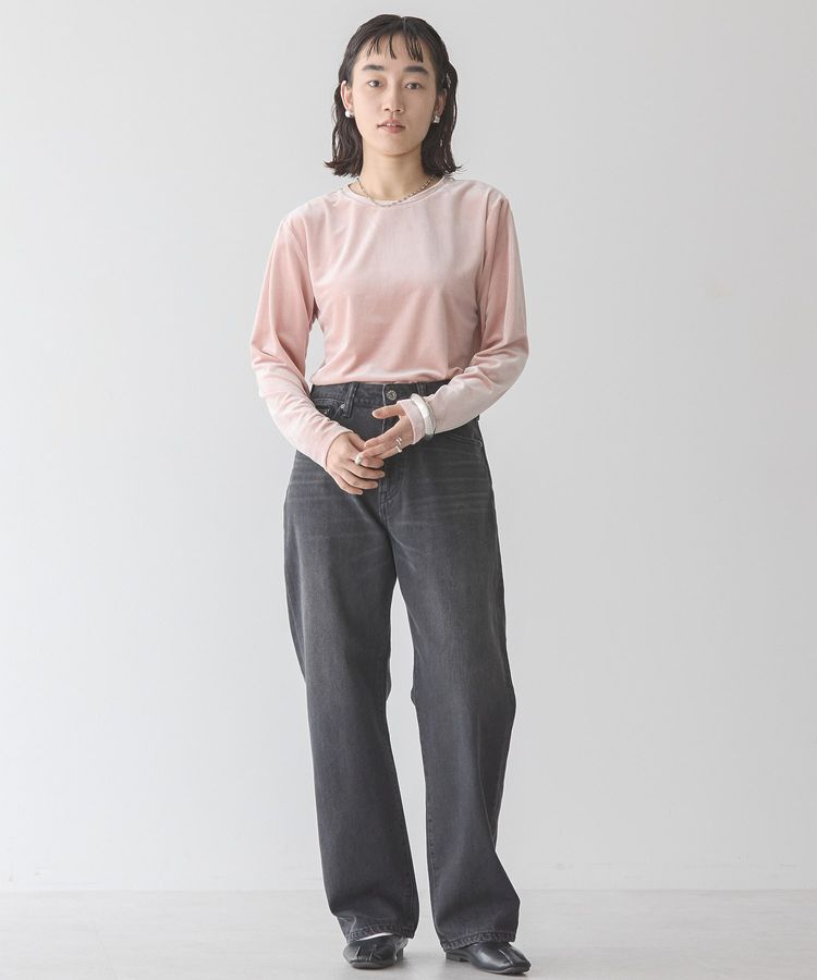AMERICAN HOLIC「ベロアクルーネックカットプルオーバー」|Tシャツ・カットソー|