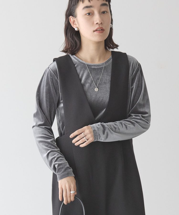 AMERICAN HOLIC「ベロアクルーネックカットプルオーバー」|Tシャツ・カットソー|