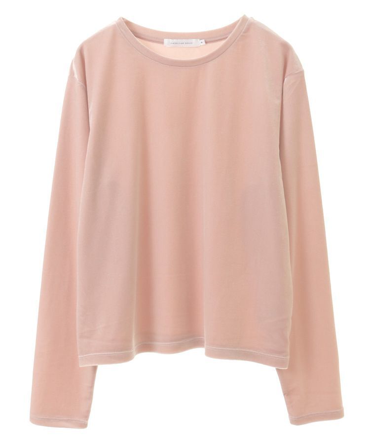 AMERICAN HOLIC「ベロアクルーネックカットプルオーバー」|Tシャツ・カットソー|