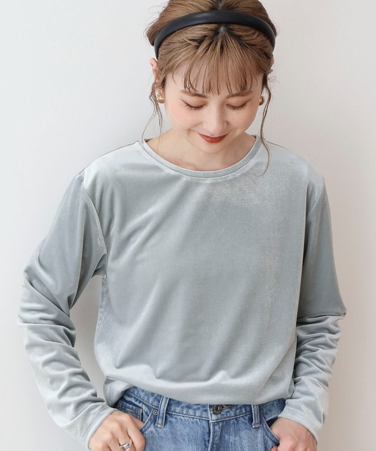 AMERICAN HOLIC「ベロアクルーネックカットプルオーバー」|Tシャツ・カットソー|Mint