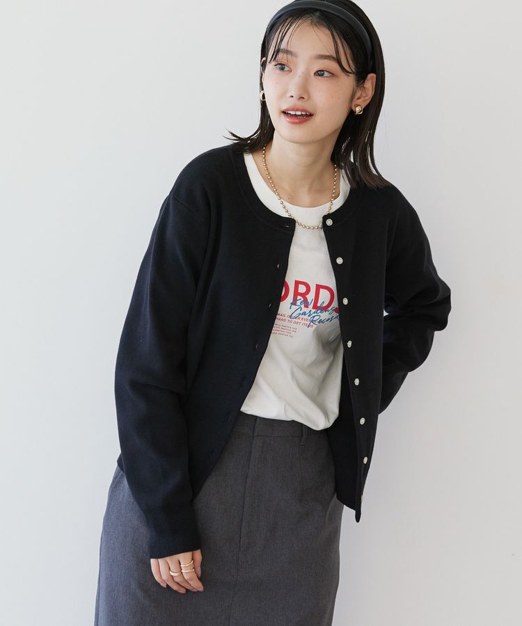 AMERICAN HOLIC「クルーネックニットカーディガン」|カーディガン|Black