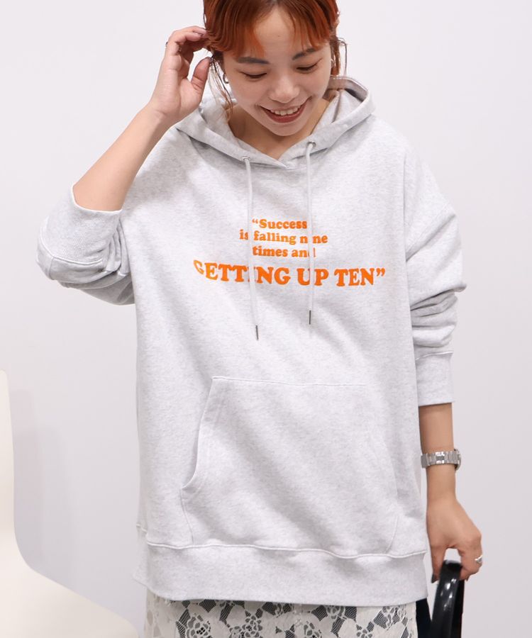 AMERICAN HOLIC「フロッキーロゴプリント裏毛パーカー」|スウェット・ジャージ|Gray Mixture