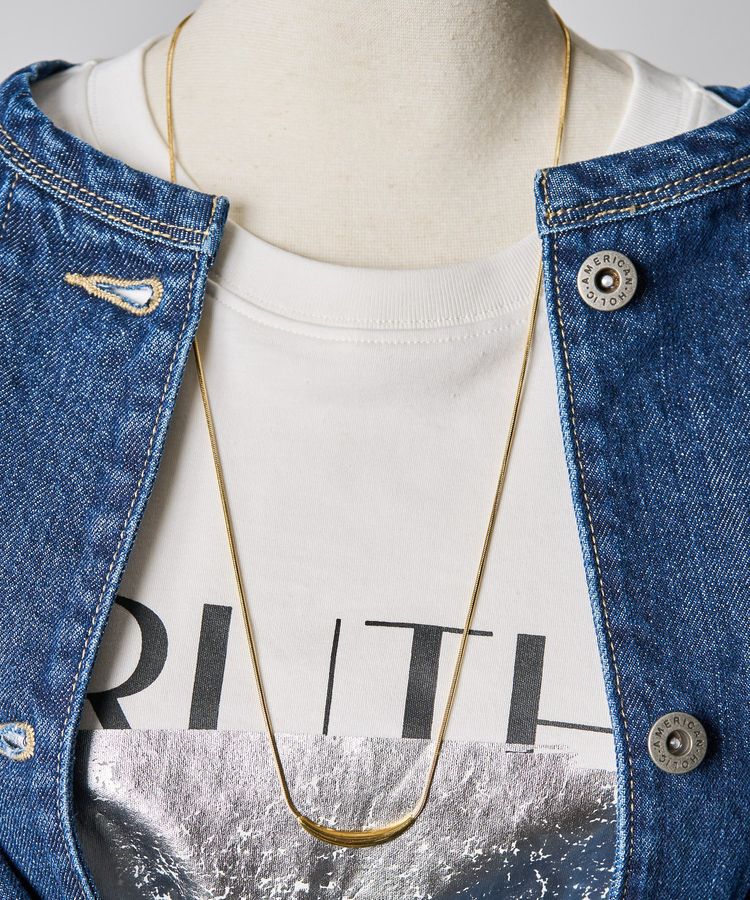 AMERICAN HOLIC「ステンレス スマイルバーネックレス」|ネックレス|Gold