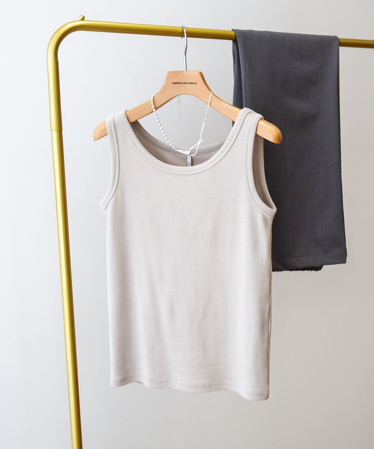 AMERICAN HOLIC「抗菌防臭テレコタンクトップ」|インナー|