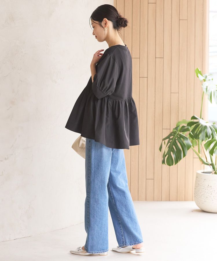 AMERICAN HOLIC「異素材切替ペプラムプルオーバー」|Tシャツ・カットソー|