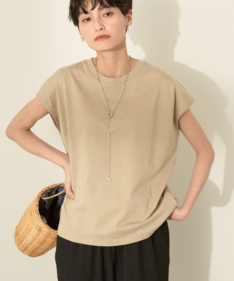 AMERICAN HOLIC「きれいめフレンチスリーブコットンプルオーバー」|Tシャツ・カットソー|Mocha