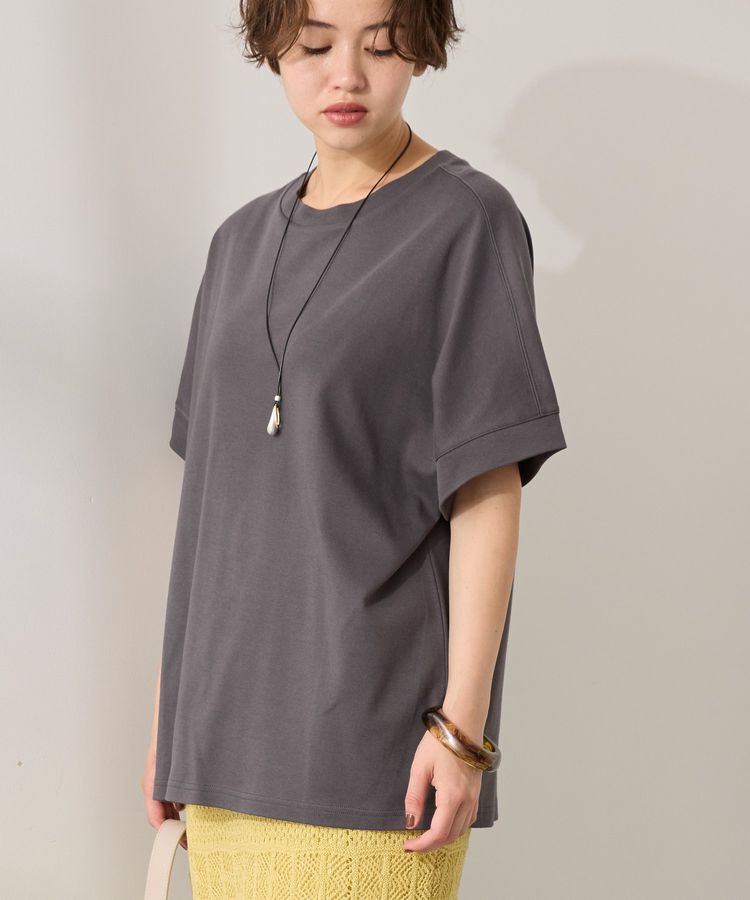 AMERICAN HOLIC「接触冷感スムースフレンチスリーブプルオーバー」|Tシャツ・カットソー|Charcoal Gray