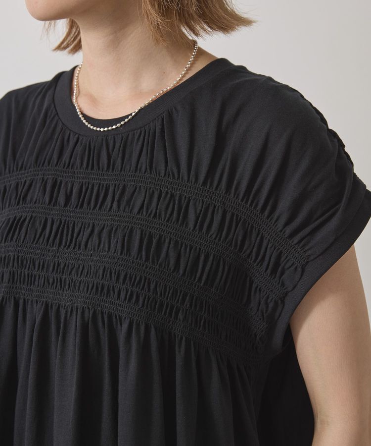 AMERICAN HOLIC「シャーリング半袖フレアプルオーバー」|Tシャツ・カットソー|