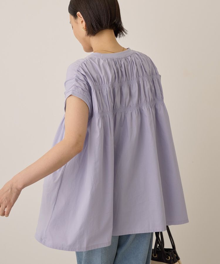 AMERICAN HOLIC「シャーリング半袖フレアプルオーバー」|Tシャツ・カットソー|