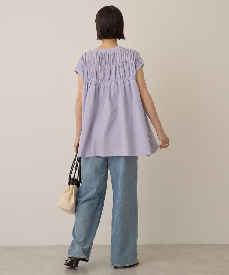 AMERICAN HOLIC「シャーリング半袖フレアプルオーバー」|Tシャツ・カットソー|