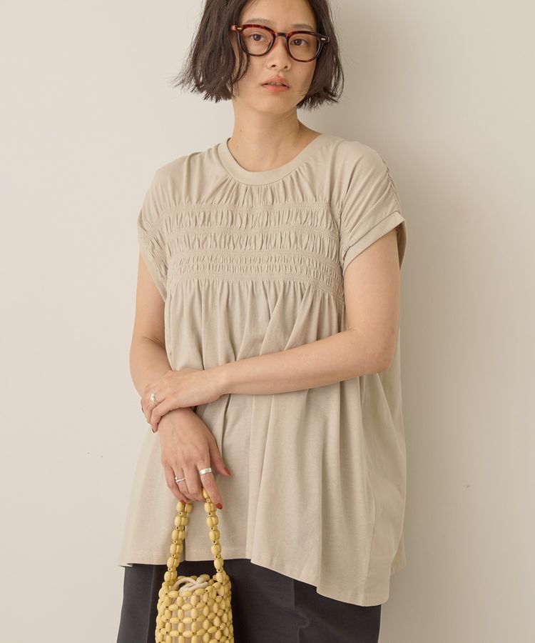 AMERICAN HOLIC「シャーリング半袖フレアプルオーバー」|Tシャツ・カットソー|