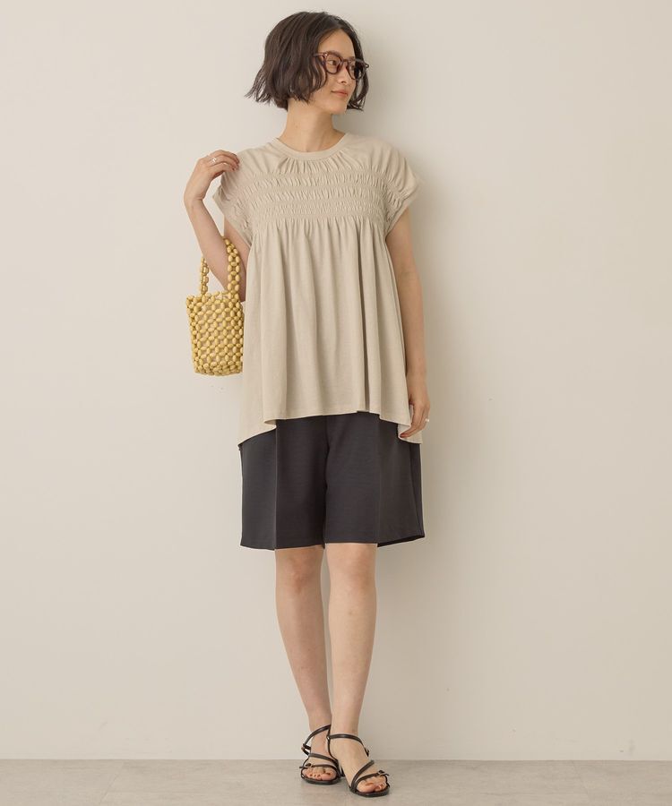 AMERICAN HOLIC「シャーリング半袖フレアプルオーバー」|Tシャツ・カットソー|